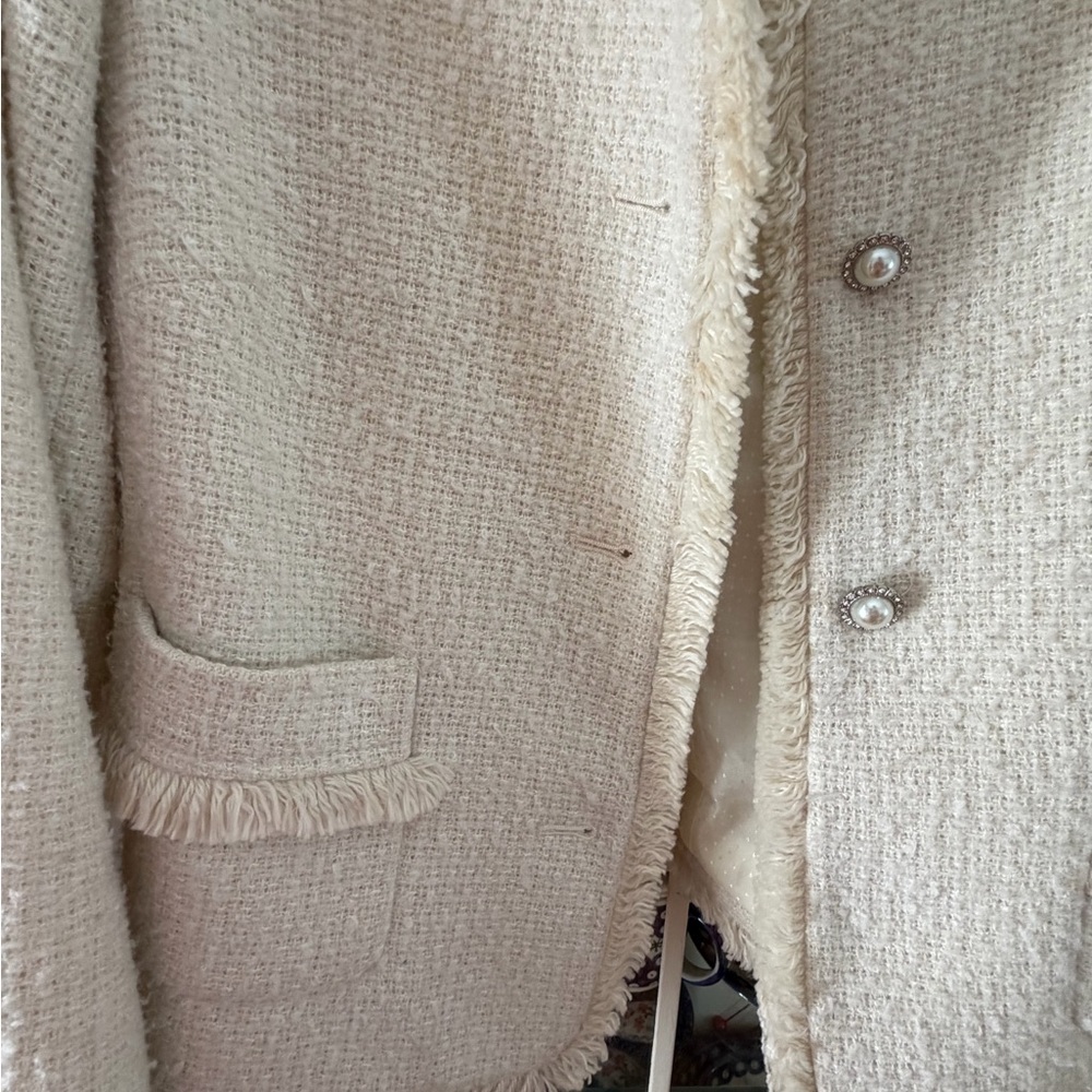 Talbots Cream Textured Jacket - Picture 2 of 4